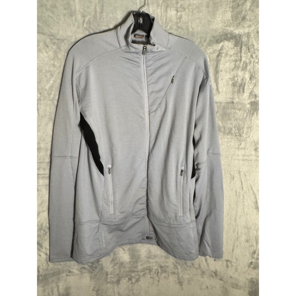 Icebreaker GT 280 Go Tiger Merino Wool Full Zip Jacket Gray Mens Large